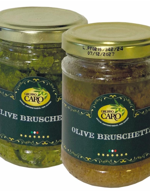 Pâté d'olives vertes et noires (mélange pour bruschetta) en pot de verre