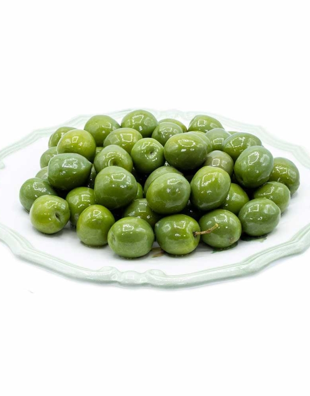 Olives vertes entières douces Nocellara del Belice en saumure
